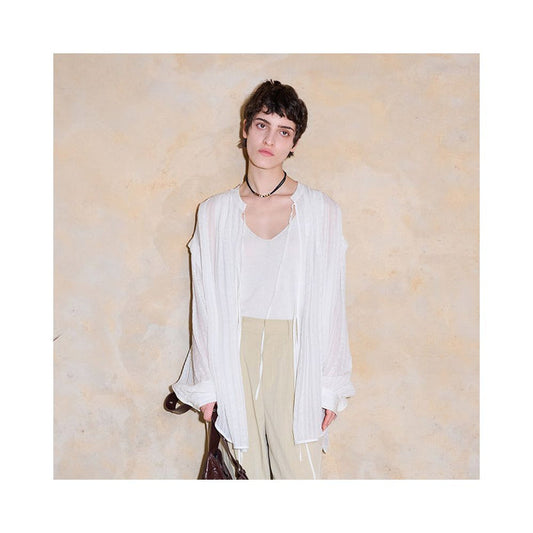 ASAYA6127 – Whisper Sheer Layer Shirt 🖤🤍