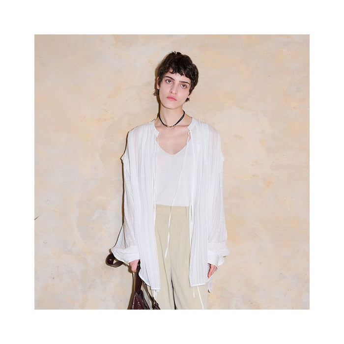 ASAYA6127 – Whisper Sheer Layer Shirt 🖤🤍