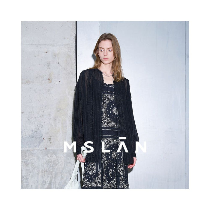 MSLAN Mall Same Style 2025 Summer New Loose Front Strap Loose Feel Shirt MGBN215 image 3