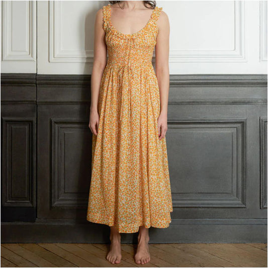 ASAYA6131 – Meadow Breeze Smocked Dress 🌼💙