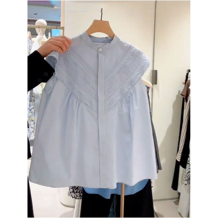 ASAYA6149 – Soft Pleated Shoulder Blouse 💙✨