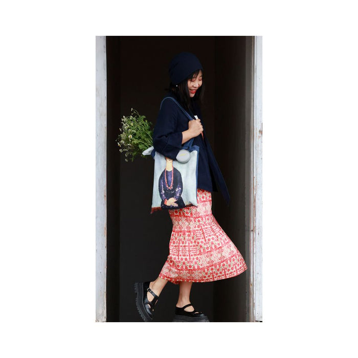 Ju Family s Original 22 Style Pure Cotton Red Tie Dye Print Elastic Midi Skirt Human World Spring image 1