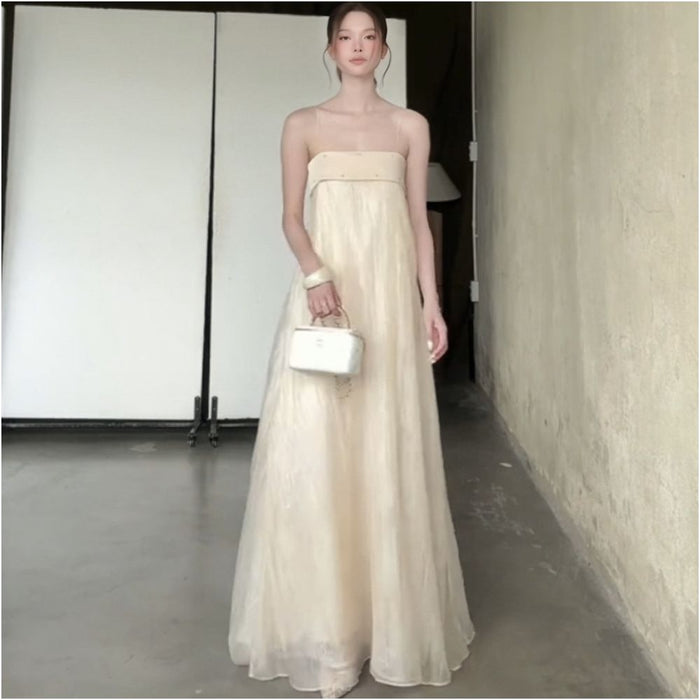 Kiooo glass flower cool style niche new Chinese wabi sabi style fairy style long skirt image 0