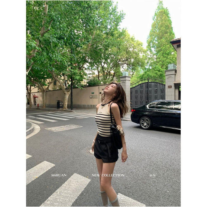 seoi Da Fan Women s Summer Vest Top with a French Chic Style Slim Fit Knitted Sleeveless Camisole image 3
