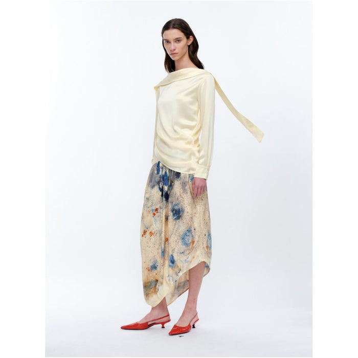 Serrer Yellow Ribbon Pleated Acetate Top image 3