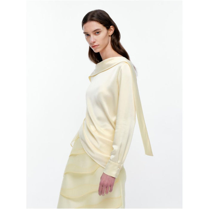 Serrer Yellow Ribbon Pleated Acetate Top image 4