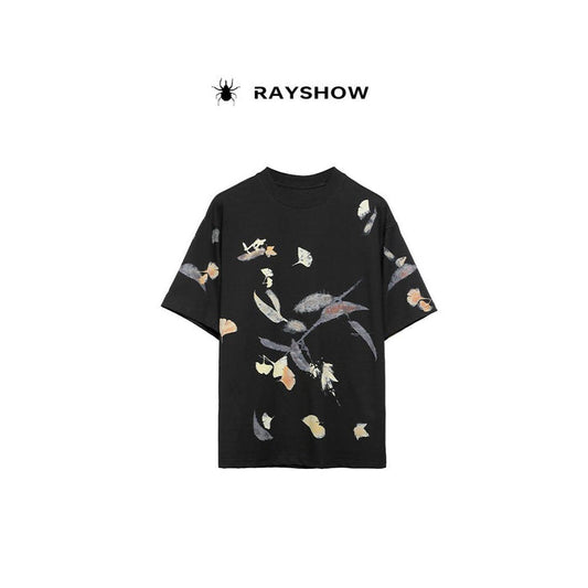 ASAYAHOMME1519 – Ink Blossom Graphic Tee 🖤🌿