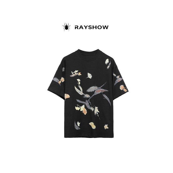 ASAYAHOMME1519 – Ink Blossom Graphic Tee 🖤🌿