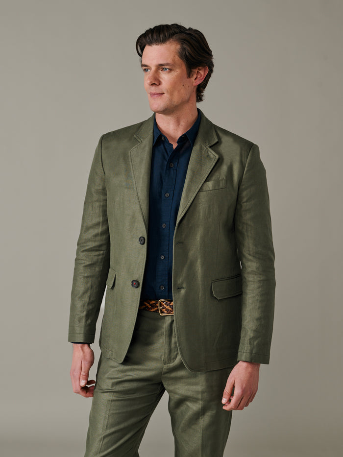 Aubin Khaki Axholme Jacket | Linen Jacket