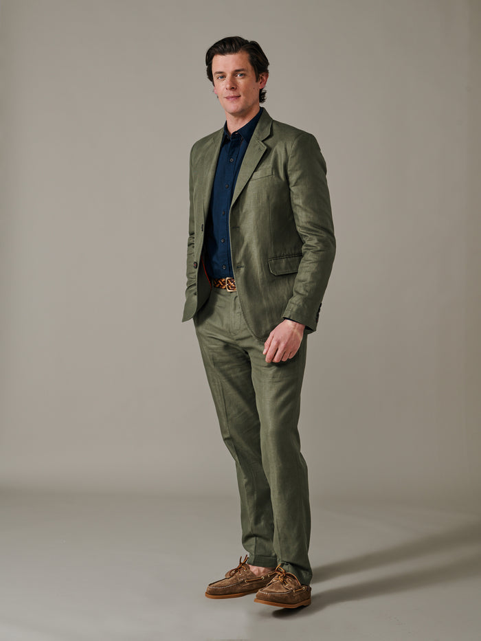 Aubin Khaki Axholme Jacket | Linen Jacket