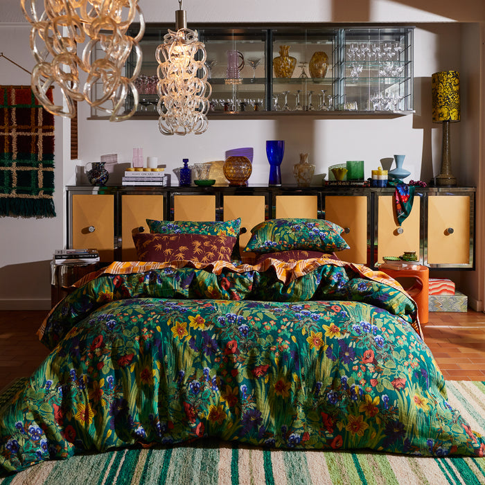 Babette Linen Quilt Cover - Verdant Queen