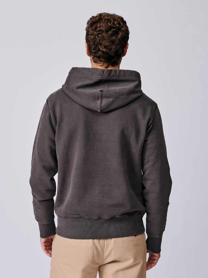 Aubin Washed Black Baildon Zip Neck Hoody | Hoody