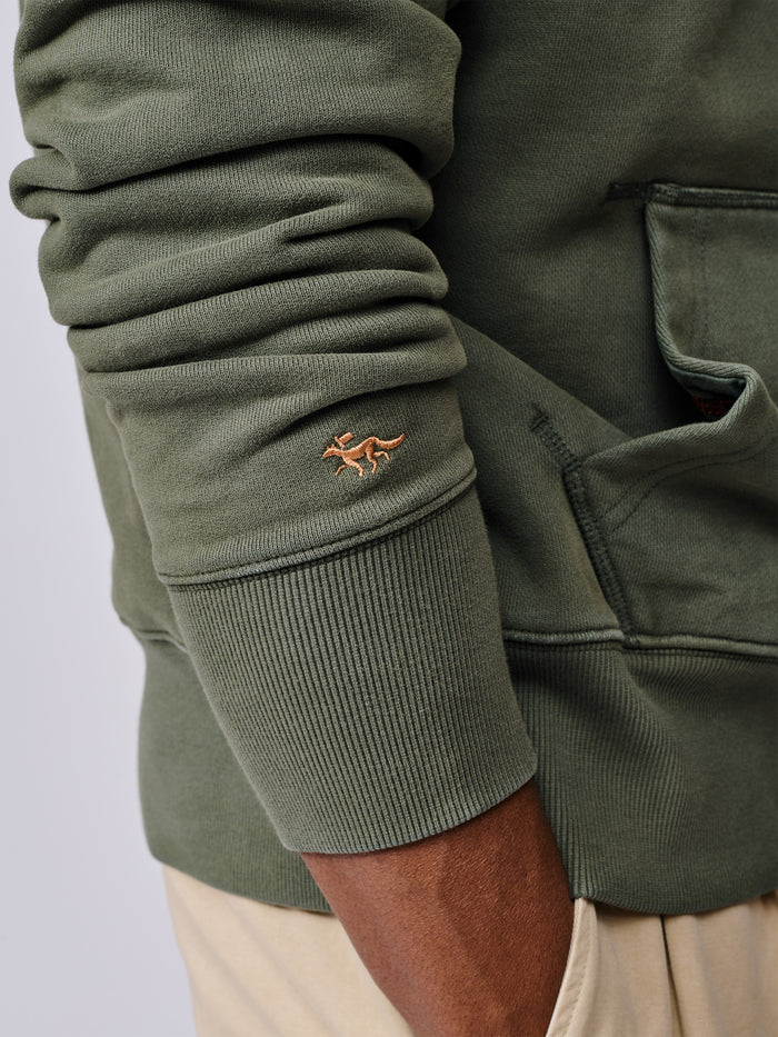Aubin Khaki Baildon Zip Neck Hoody | Hoody