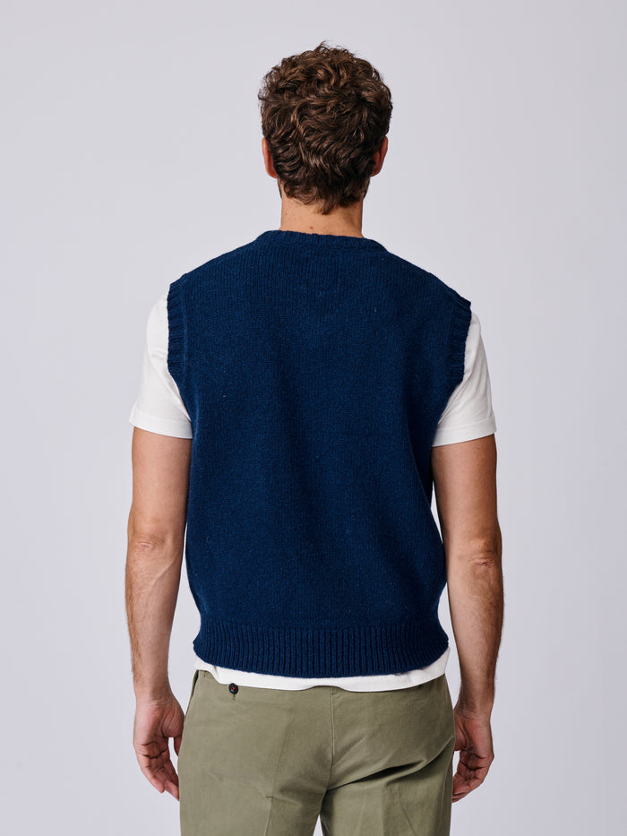 Aubin Navy Baldwin Merino Tank Top | Slipover