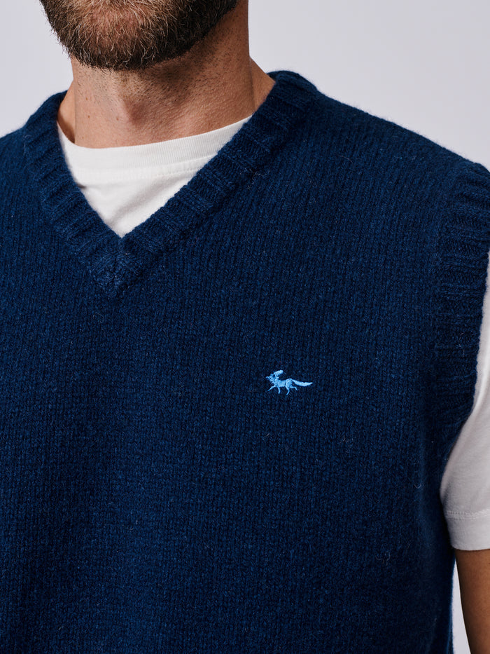 Aubin Navy Baldwin Merino Tank Top | Slipover