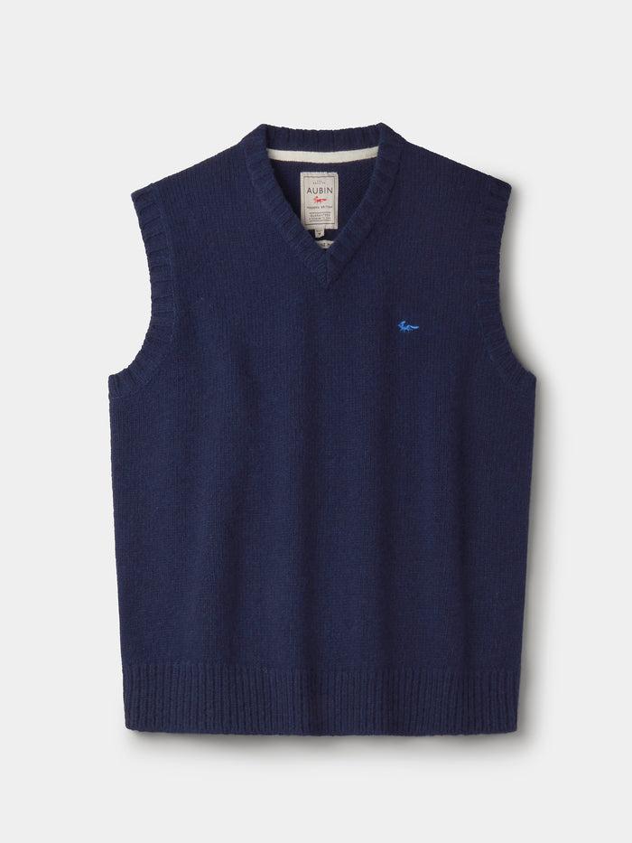 Aubin Navy Baldwin Merino Tank Top | Slipover