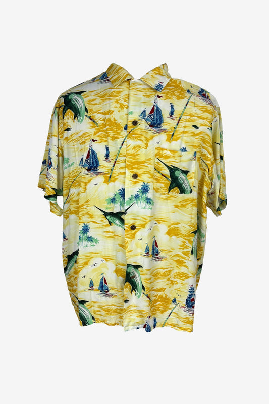 Banana Republic Hawaiian Shirt Marlin Fishing