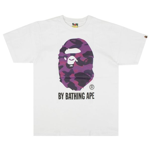 Bape - APE Tee - White/Purple - Clique Apparel