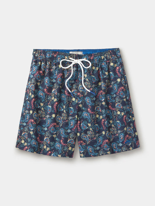 Aubin Navy Print Bardney Swim Short | Swim Shorts
