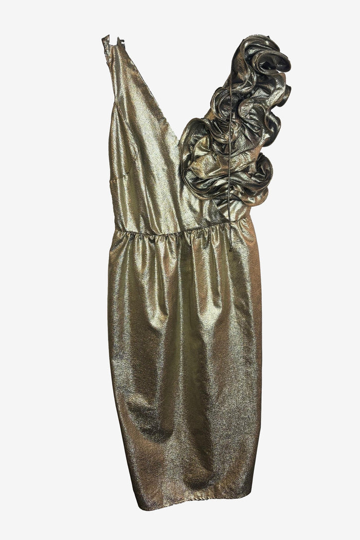 BB Collection Gold Cocktail Midi Dress