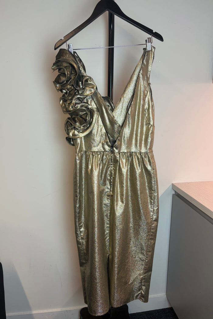 BB Collection Gold Cocktail Midi Dress