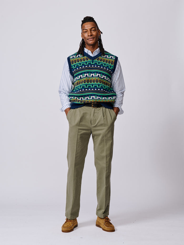 Aubin Fairisle Beechway Merino Tank Top | Slipover