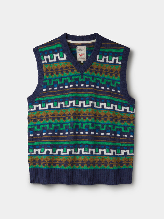 Aubin Fairisle Beechway Merino Tank Top | Slipover