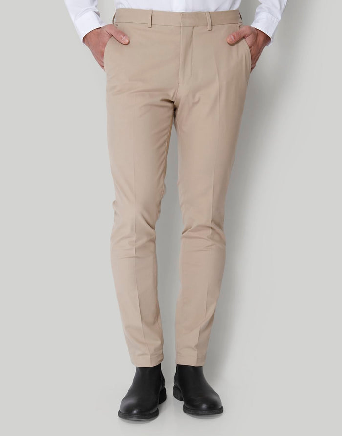 Beige Formal Trousers