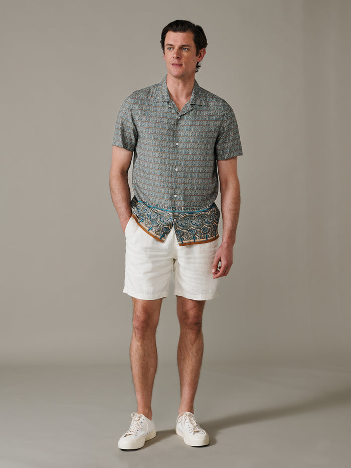 Aubin Tile Print Belmont Printed Shirt | Short Sleeve Shirt
