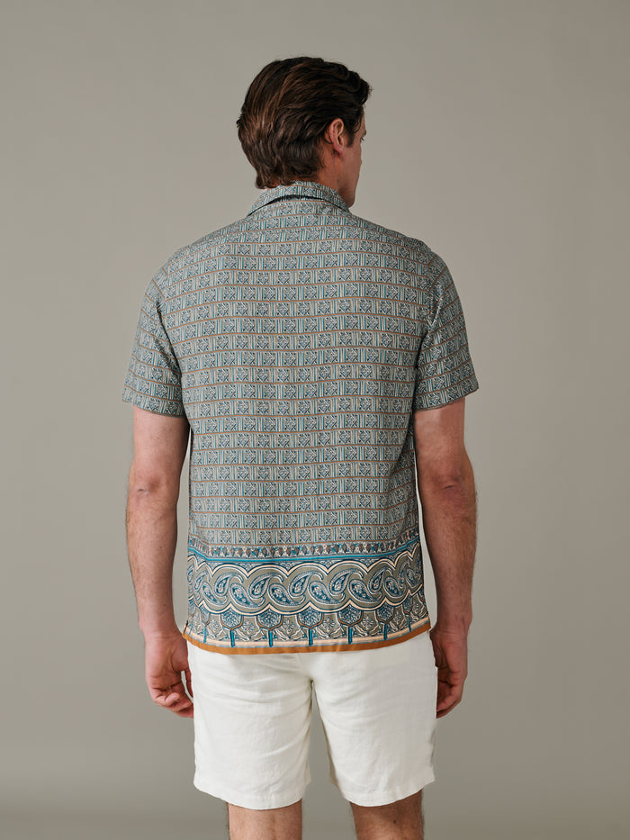 Aubin Tile Print Belmont Printed Shirt | Short Sleeve Shirt