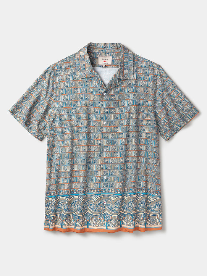 Aubin Tile Print Belmont Printed Shirt | Short Sleeve Shirt