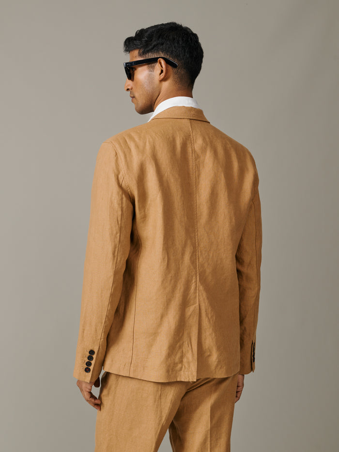 Aubin Mustard Belvedere Relaxed Linen Jacket | Linen Jacket