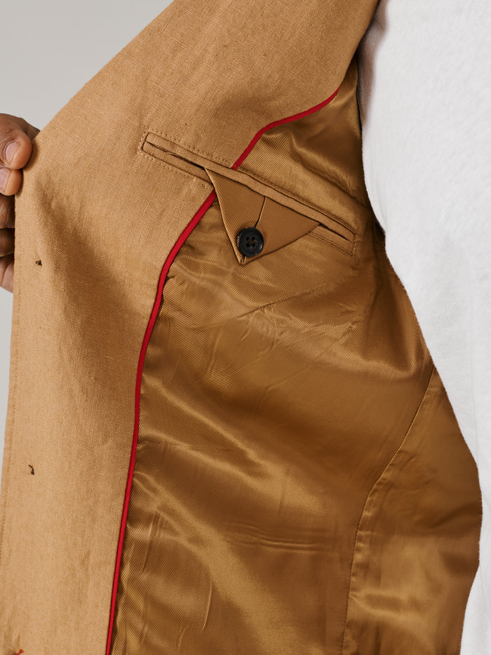 Aubin Mustard Belvedere Relaxed Linen Jacket | Linen Jacket