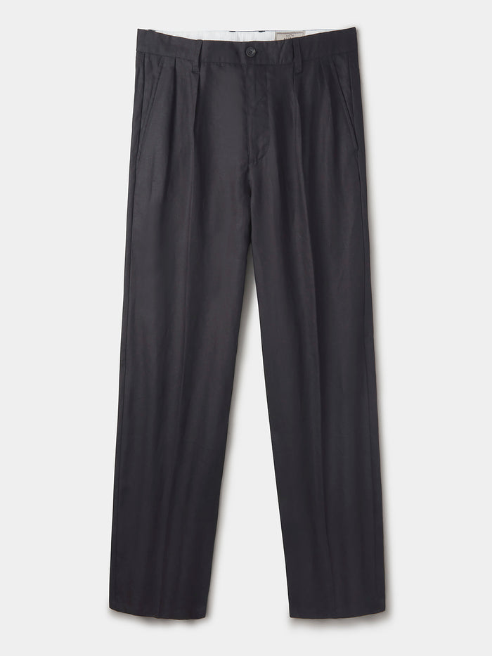 Aubin Black Belvedere Relaxed Linen Trouser | Linen Trousers