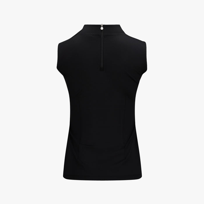 Big ribbon sleeveless T-shirt (Black)