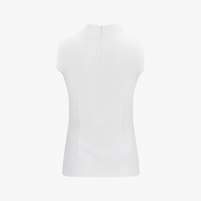 Big ribbon sleeveless T-shirt (White)