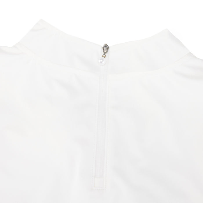 Big ribbon sleeveless T-shirt (White)