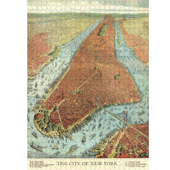 Bird's Eye View of Manhattan Puzzle - The New York Public Library Shop