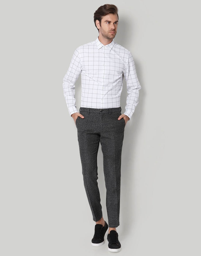 Black Check Formal Trousers