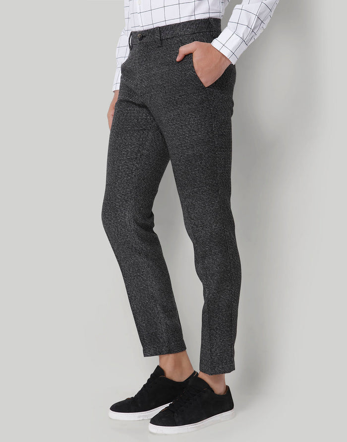 Black Check Formal Trousers