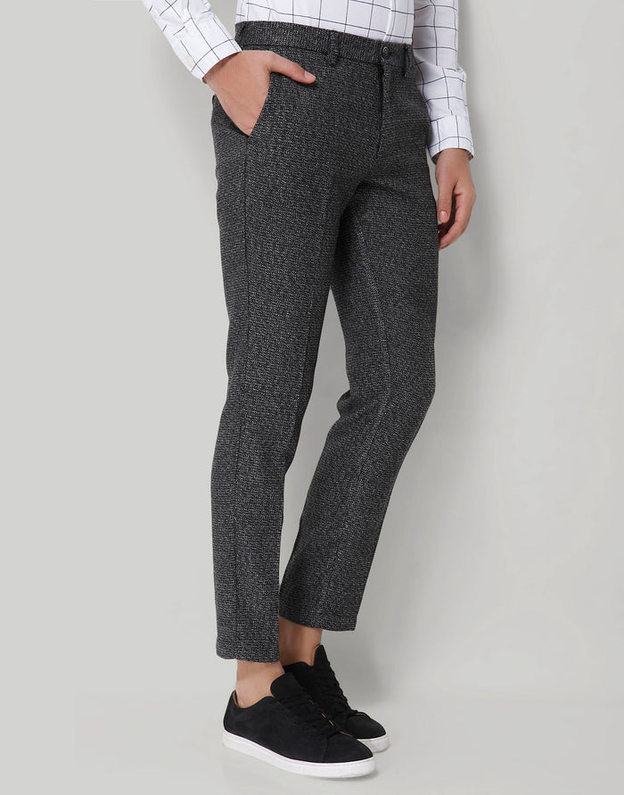 Black Check Formal Trousers