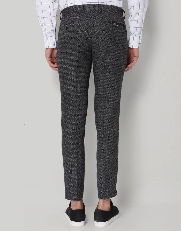 Black Check Formal Trousers