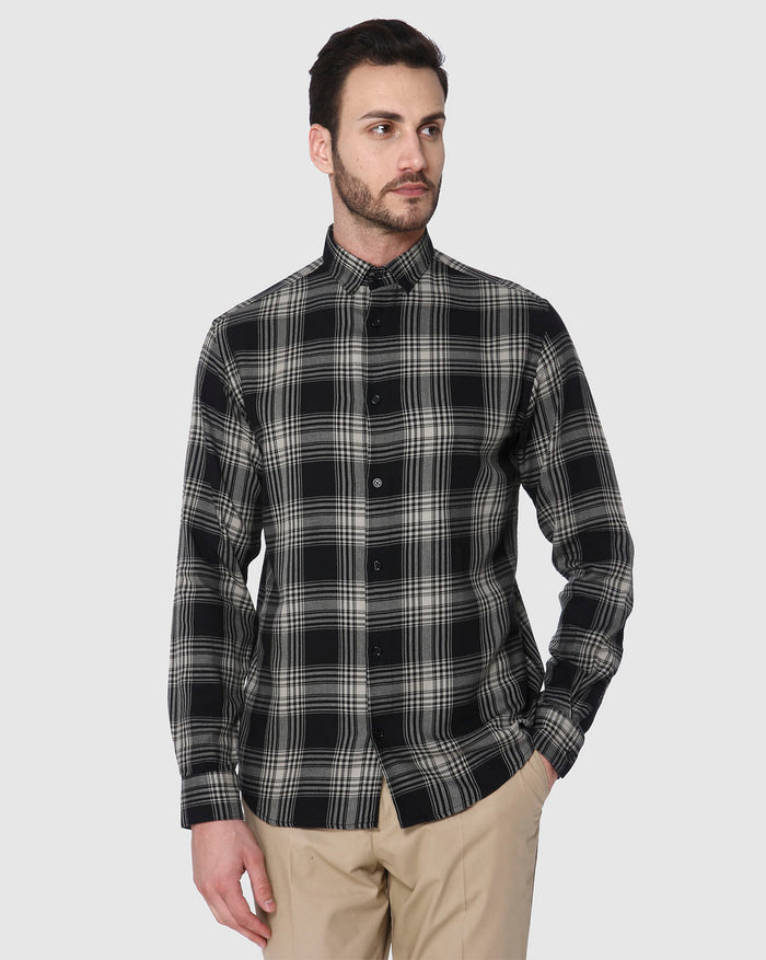 Black Check Full Sleeves Shirt