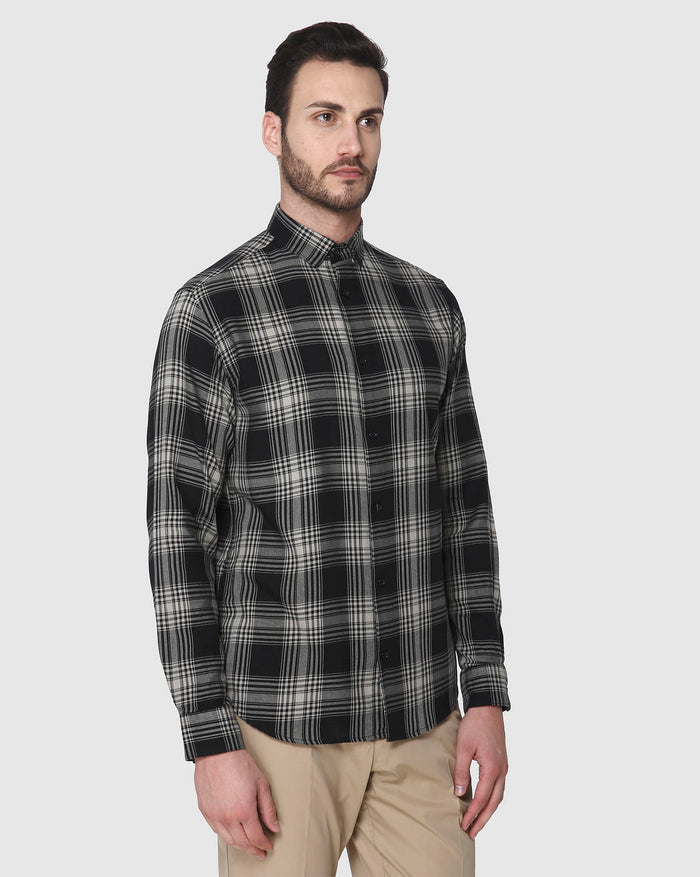 Black Check Full Sleeves Shirt