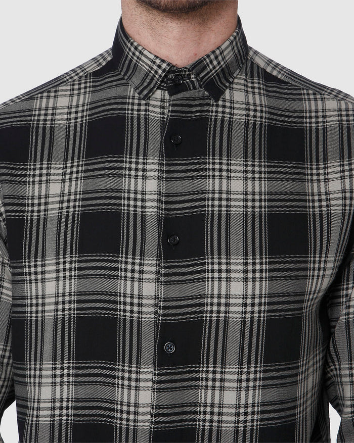 Black Check Full Sleeves Shirt