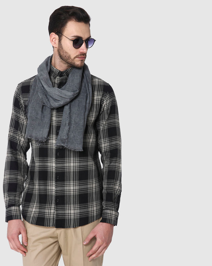 Black Check Full Sleeves Shirt