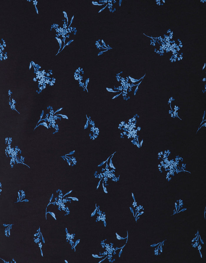 Black Floral Print Polo Neck T-Shirt