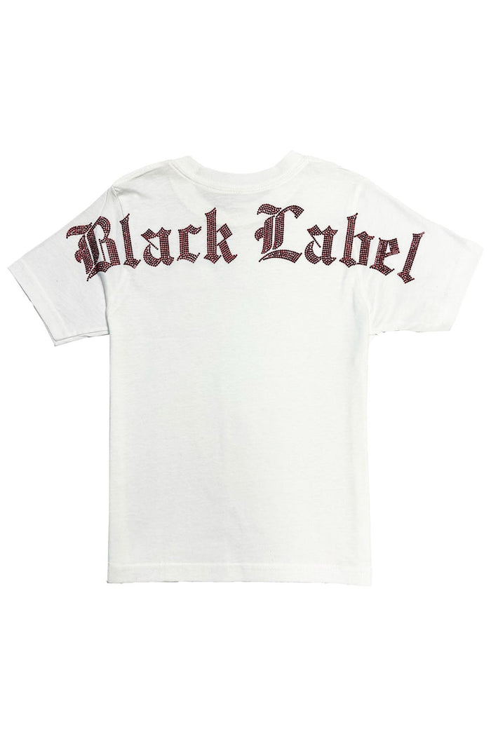 Black Label - Kids Black Label Red Bling Tee - White - Clique Apparel