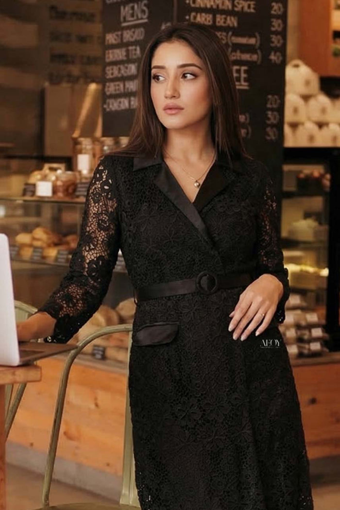 Elegant black lace dress