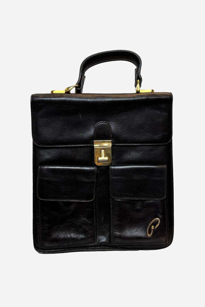 Black Leather Gentlemans Portfolio Bag image 0